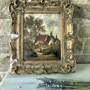 Oil Painting in Original Stucco Frame