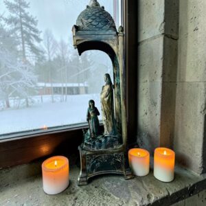 Antique French Devotional Statue of Notre Dame de Pontmain